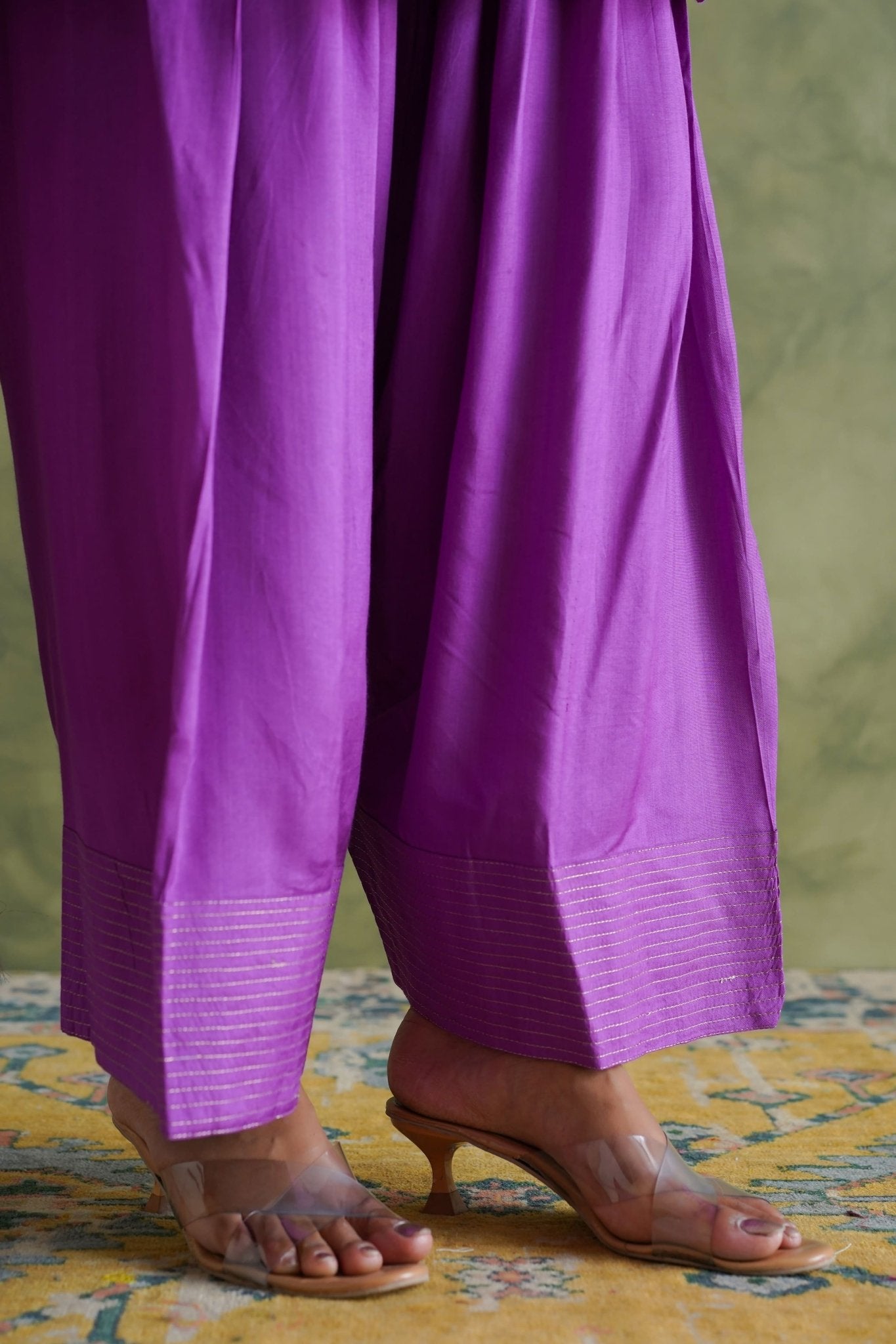 Purple Farshi Salwar Suit Set With Dupatta - Tara - C - Tara