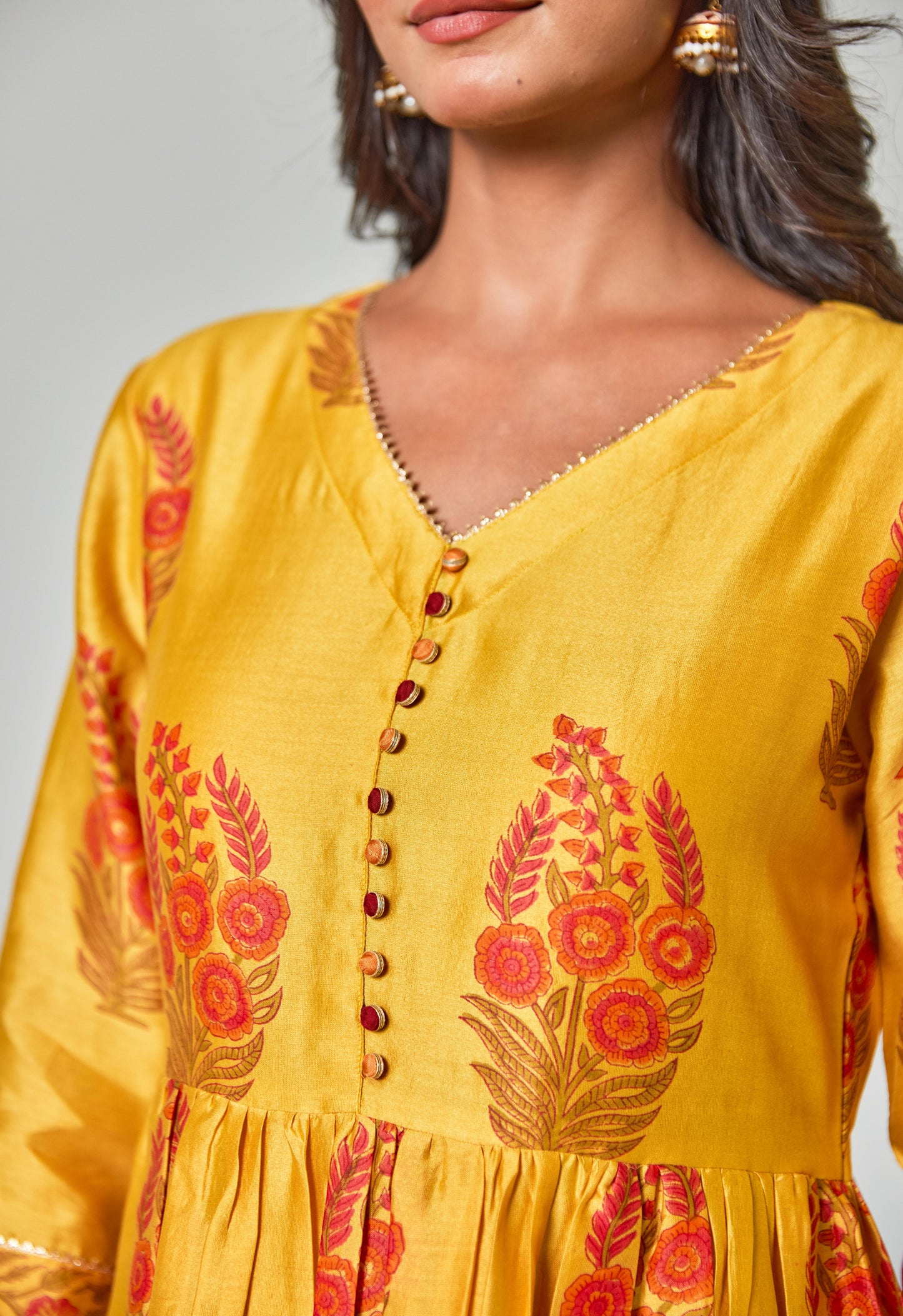 Chanderi Hand Block Printed Suit Set With Dupatta