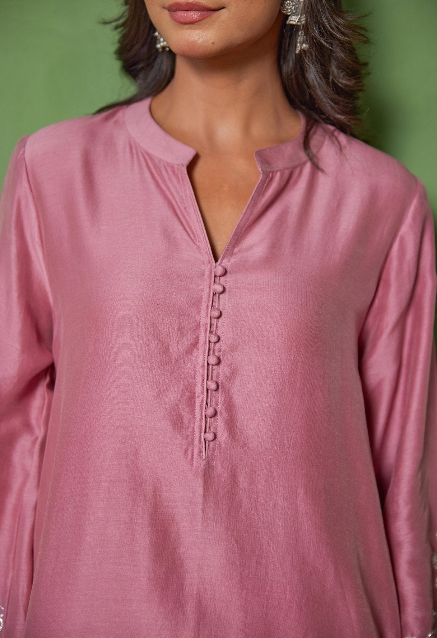 Opulent Chanderi Coord Set with Hand Embroidery - Tara - C - Tara